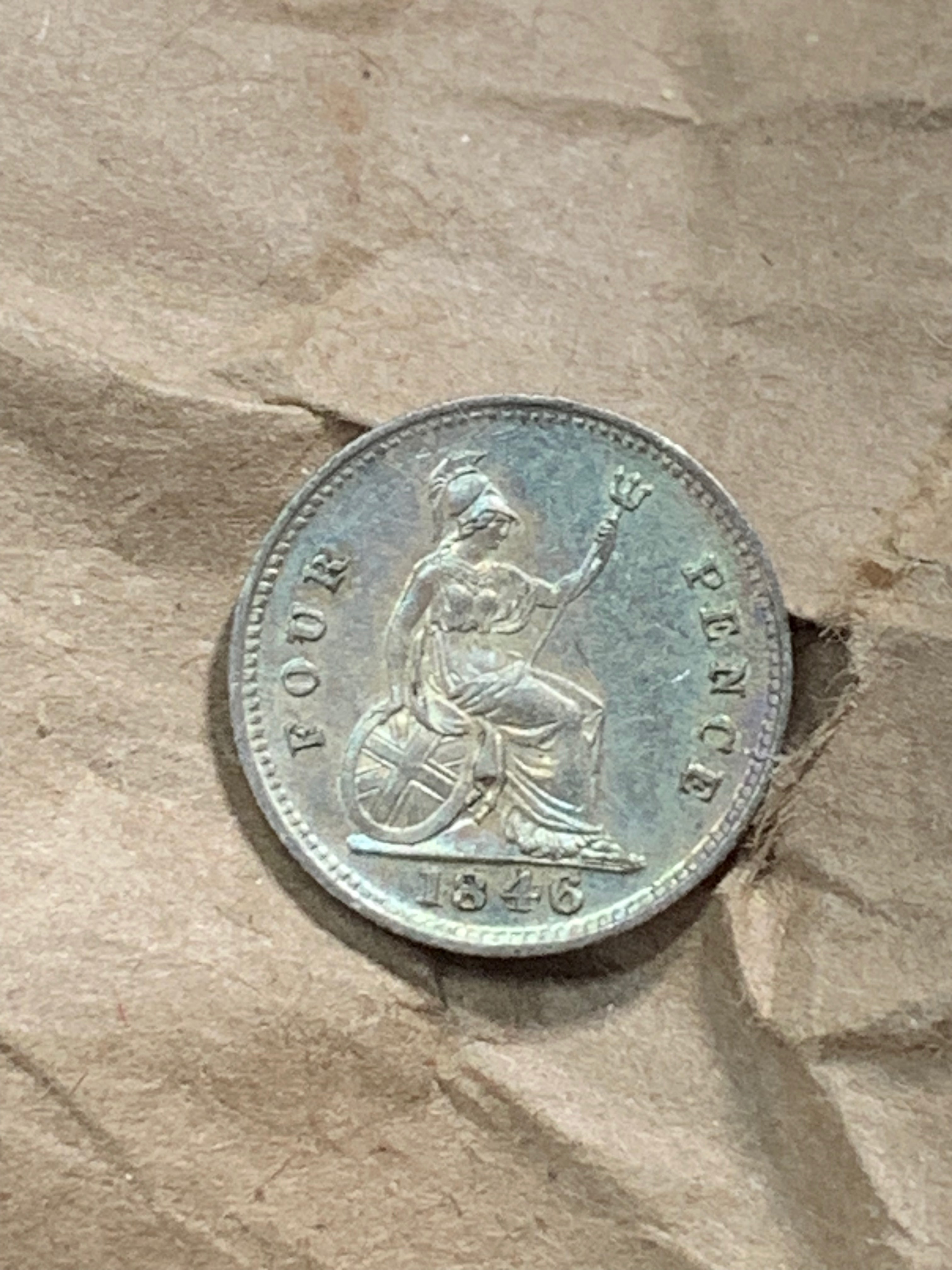 militaria : ROYAUNE UNI 4 PENCE ARGENT 1846