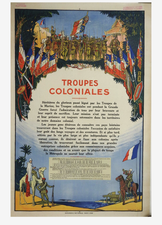 militaria : FRANCE AFFRICHE TROUPES COLONIALES