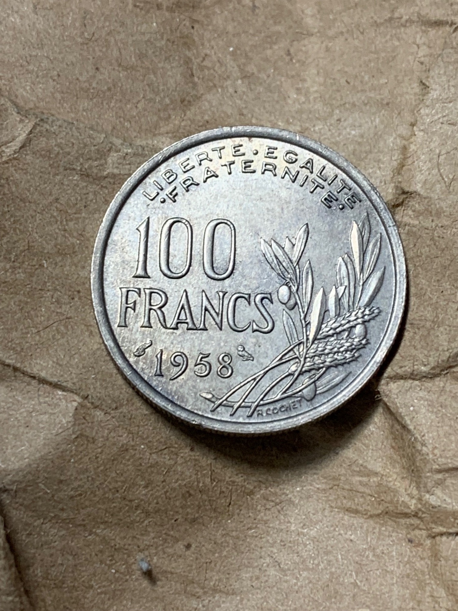 militaria : FRANCE COCHET 100 FRANCS 1958 CHOUETTE