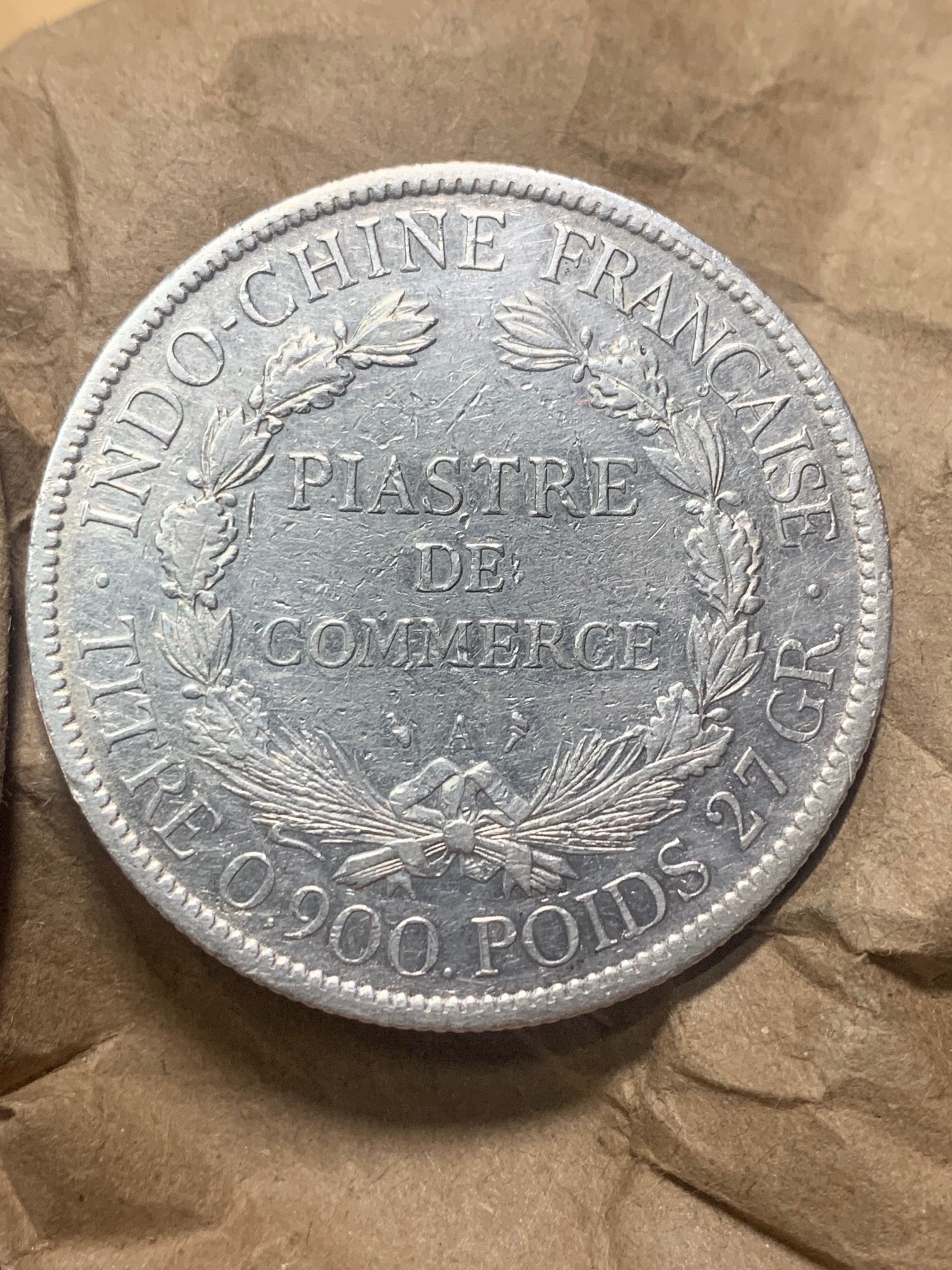 militaria : INDOCHINE PIASTRE 1900 ARGENT