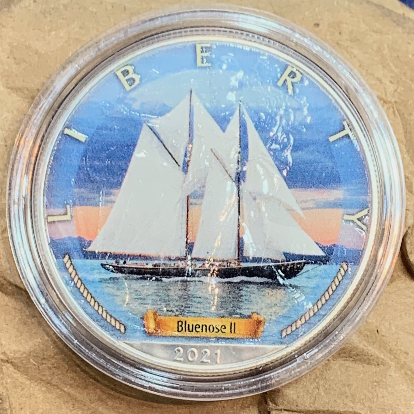 militaria : ARGENT USA DOLLAR 2021 1OZ LIBERTY BLUENOSE II