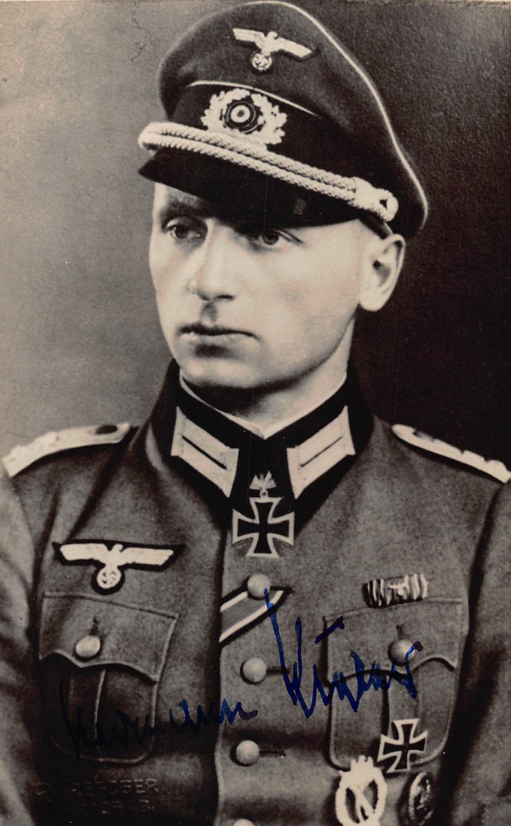 militaria : AUTOGRAPHE OFFICIER DE LA WEHRMACHT HERMANN KIEFER