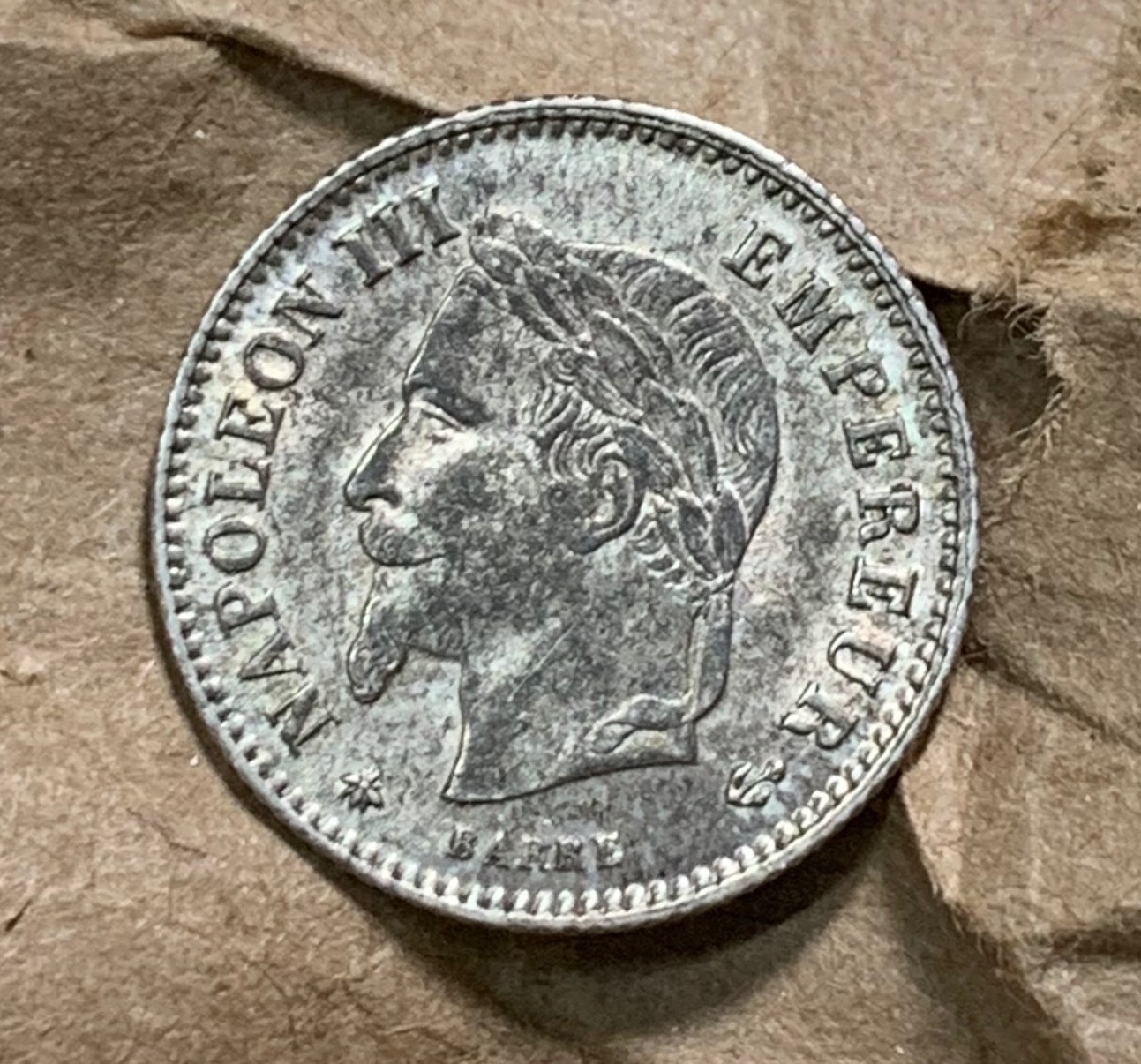 militaria : FRANCE 20 CENTIMES ARGENT NAPOLEON III 1867 A PARIS