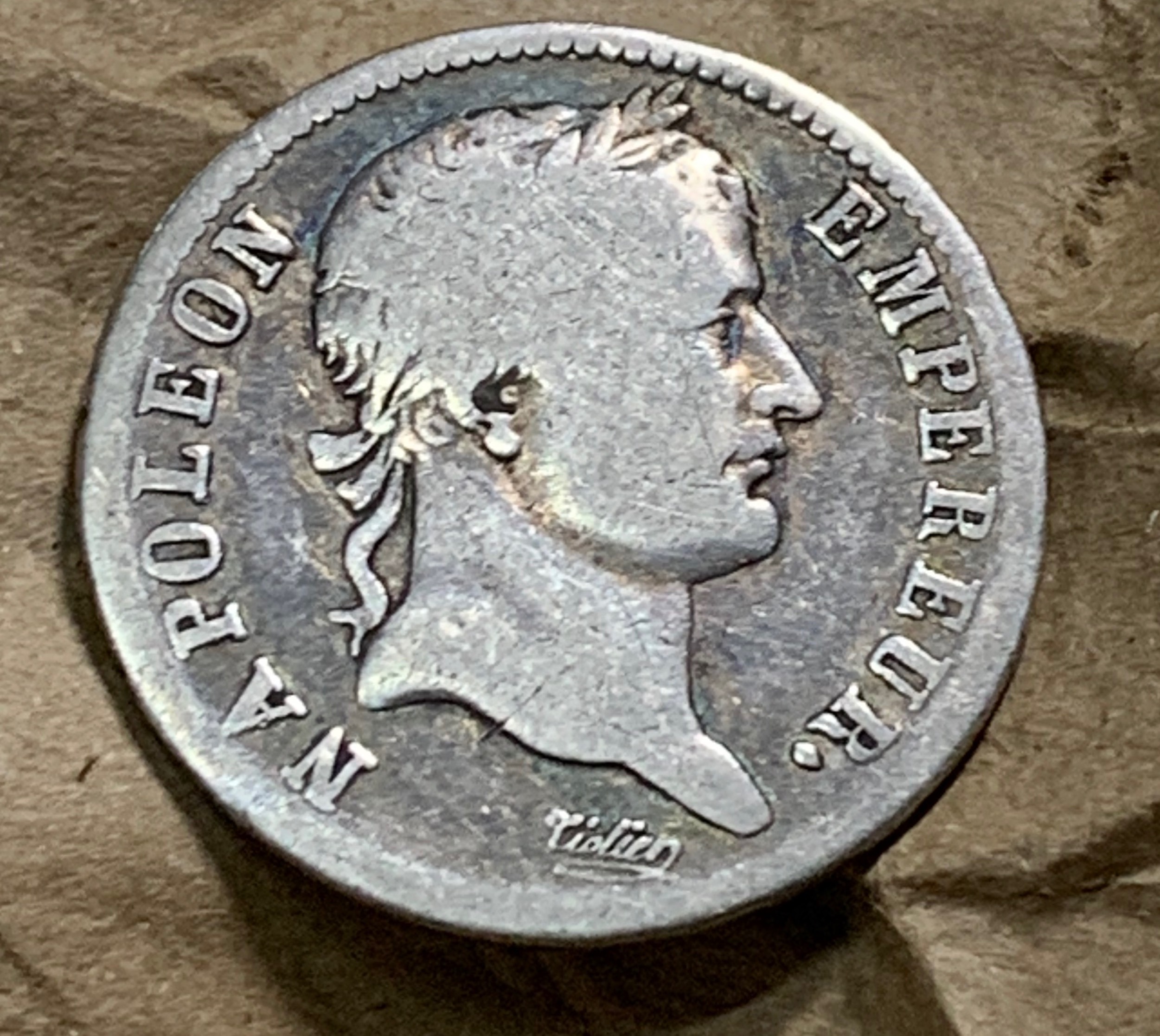 militaria : FRANCE 1 FRANC ARGENT  NAPOLEON I EMPEREUR 1810 L BAYONNE